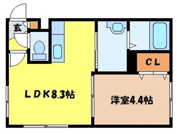 桑園駅 徒歩5分 1階の物件間取画像